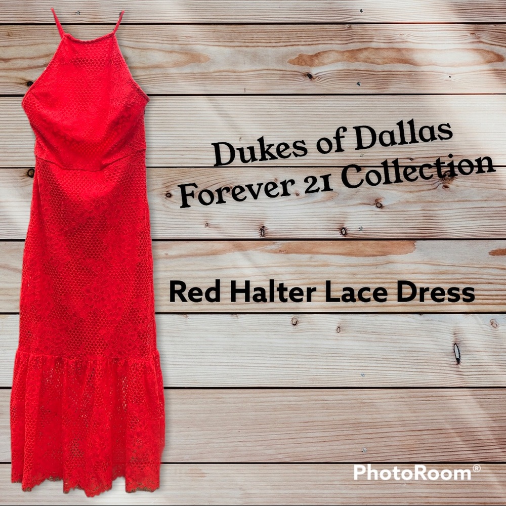 Red lace halter forever 21 dukes of Dallas